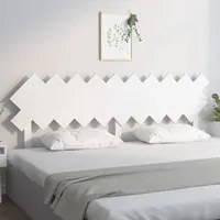 Testiera per Letto Bianca 196x3x80,5 cm Legno Massello di Pino cod 11821