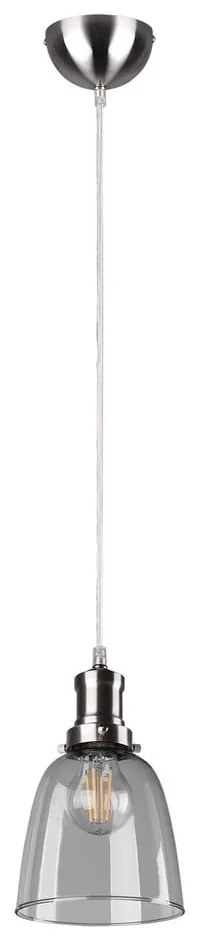 Lampadario argentato con paralume in vetro ø 14 cm Vita – Trio