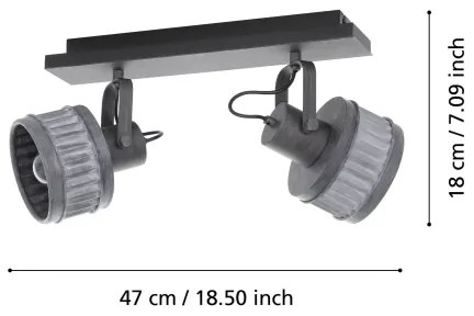 Eglo 43445 - Faretto TURROCK 2xE27/28W/230V