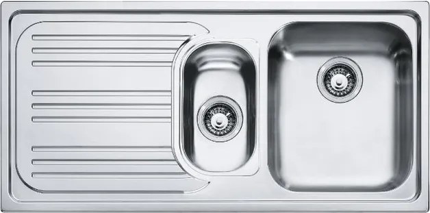 Lavello 1.5 vasche in inox argento FRANKE RRX 651 L 50 x L 100 cm, sgocciolatoio a sinistra