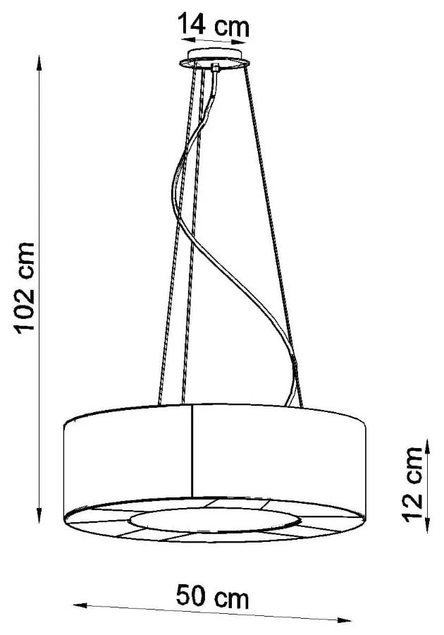 Lampada a sospensione bianca con paralume in tessuto ø 50 cm Galata Slim - Nice Lamps