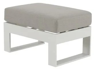 Pouf da giardino con cuscino grigio Las Vegas NATERIAL, struttura in alluminio seduta in poliestere bianco, L 50 x H 46 x P 75 cm