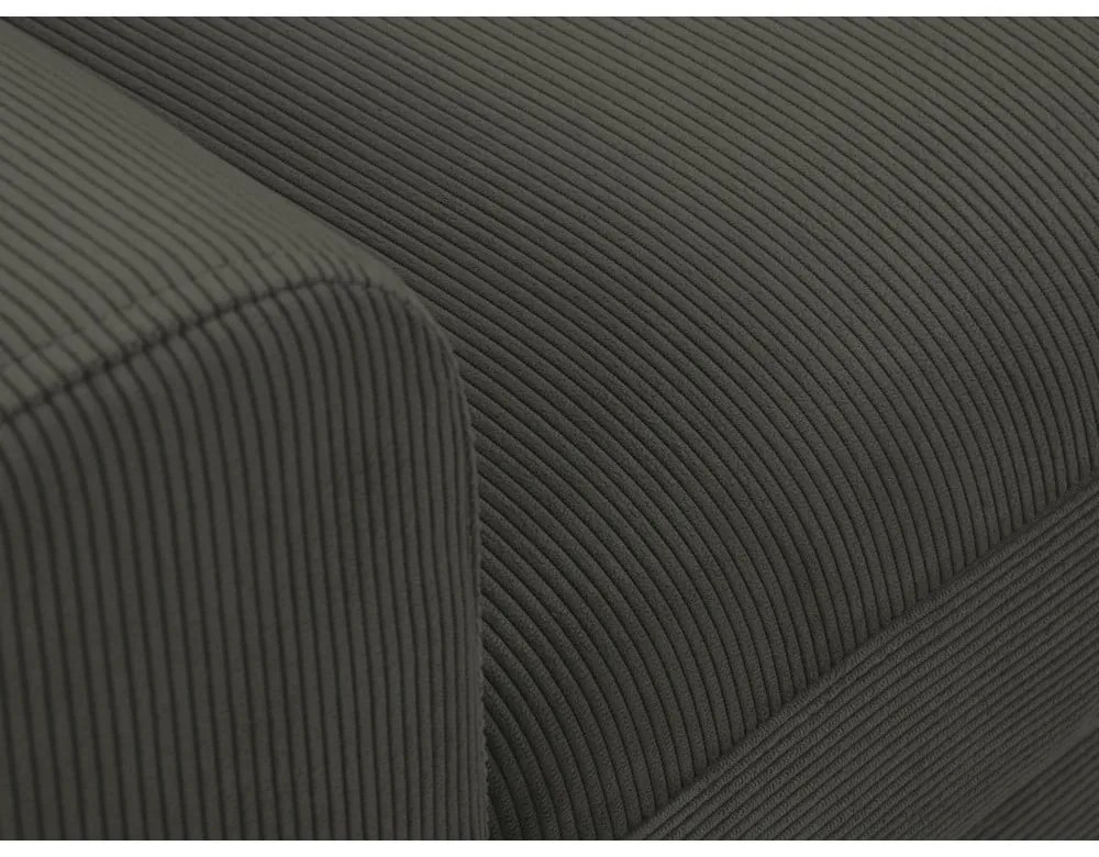 Divano angolare nero allungabile e con contenitore (con penisola a destra/con chaise lounge) con rivestimento in velluto a coste Kyoto – Cosmopolitan Design