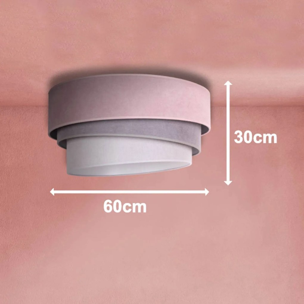 Duolla Plafoniera Pastell Trio Ø 60 cm rosa/grigio/grigio chiaro