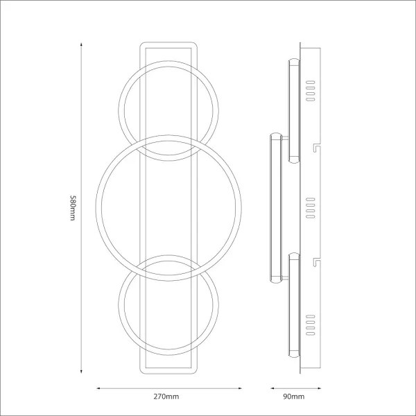 Plafoniera LED ROWENA LED/18W/230V nera/marrone