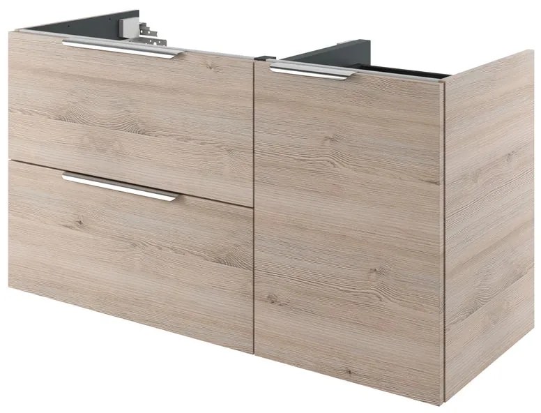 Mobile da bagno sotto lavabo Neo grigio L 120 x H 64 x P 48 cm 2 cassetti 1 anta, lavabo non incluso