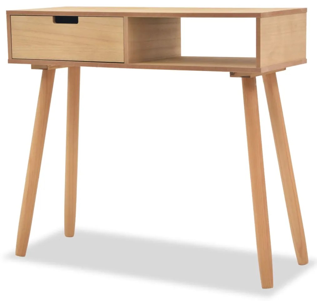 Tavolo Consolle İn Legno Di Pino Massello 80x30x72 Cm Marrone /