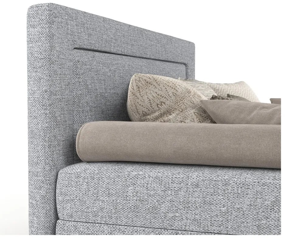 Letto singolo imbottito grigio 100x200 cm Alba - Maison de Rêve