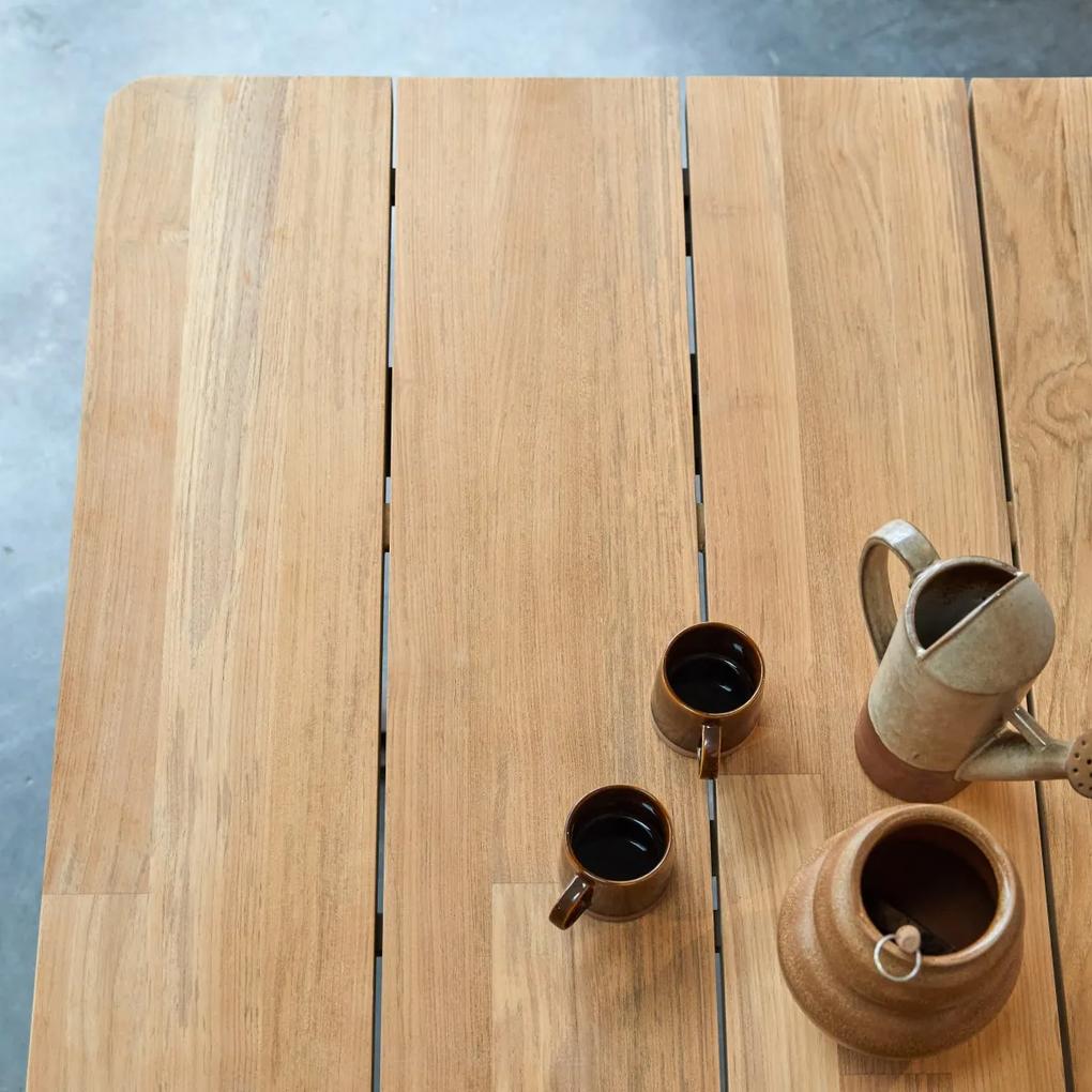 Tikamoon - Tavolo in legno massello di teak e alluminio Harper 6/8 pers.