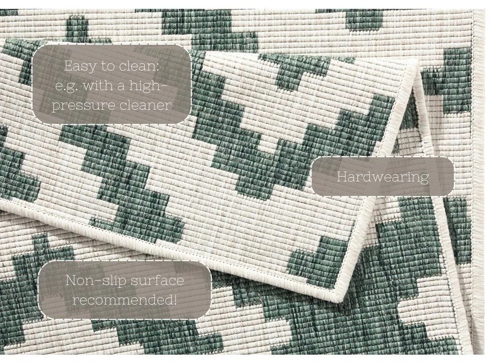 Tappeto da esterno verde e crema , 80 x 345 cm Malta - NORTHRUGS