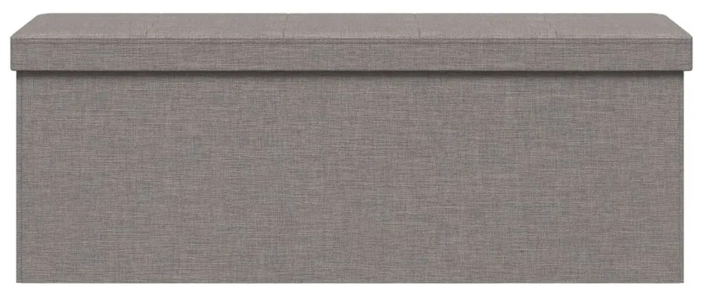 Panca portaoggetti pieghevole grigio chiaro in simil lino