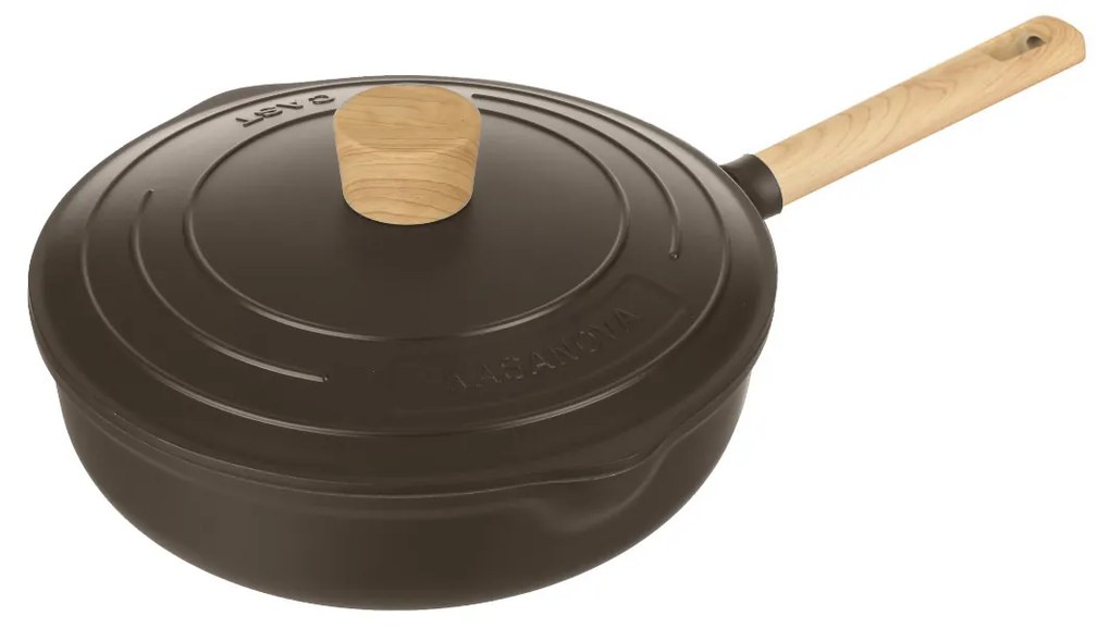 Padella alta 24 cm con coperchio nera Pot Art