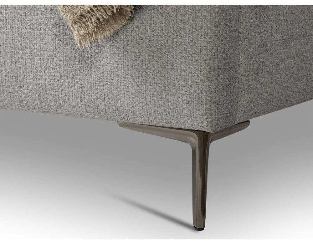 Letto matrimoniale imbottito grigio chiaro con rete inclusa 140x200 cm Makana – Makamii