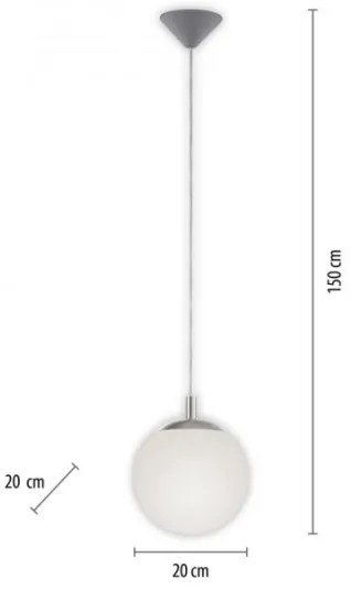 Paul Neuhaus 2072-55 - Lampadario a sospensione con filo BOLO 1xE27/60W/230V diametro 20 cm