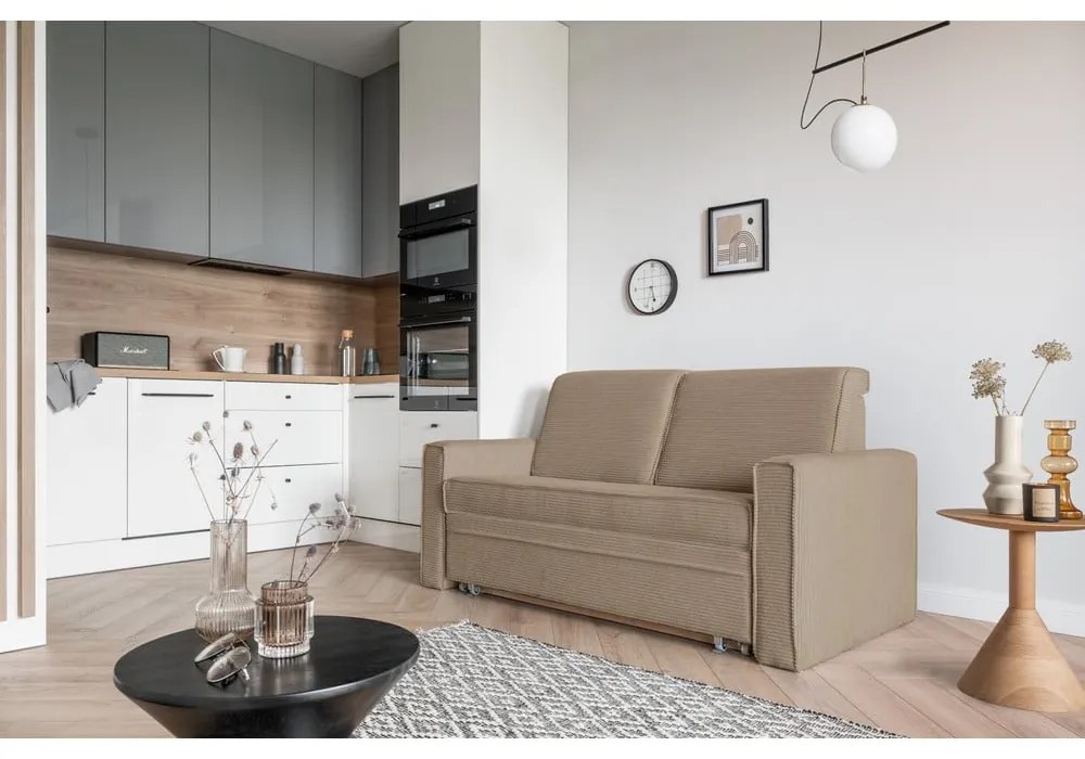 Divano letto beige 168 cm Lucky Lucy - Miuform