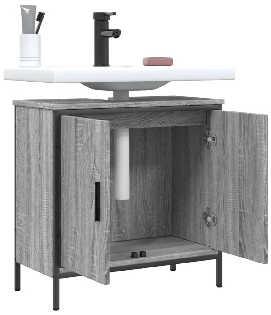 Mobile lavabo bagno grigio sonoma 60x30x60 cm legno multistrato