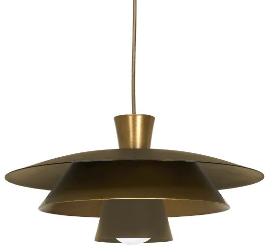 Lampadario a sospensione con filo PLATO 1xE27/15W/230V ottone/oro