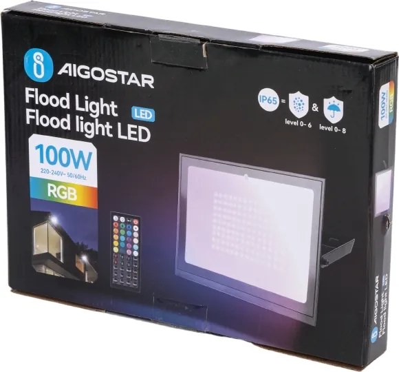 Aigostar - Faro LED RGB dimmerabile LED/100W/230V IP65 + telecomando
