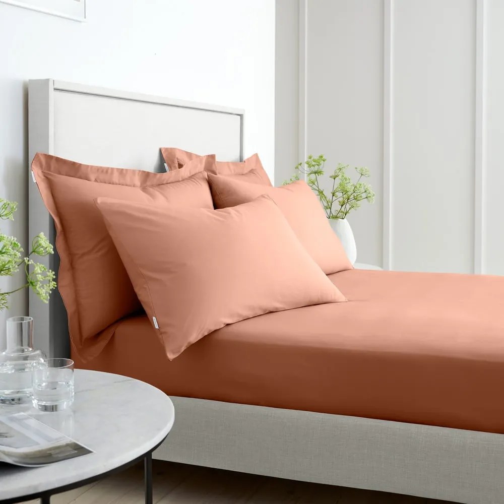 Lenzuolo con angoli color terracotta in percalle di cotone 150x200 cm Cotton Percale – Bianca