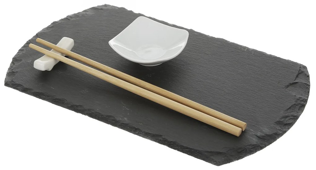 Set sushi 4 pezzi con vassoio in ardesia