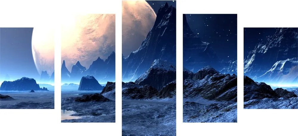 Quadri 5 pezzi – Paesaggio fantastico