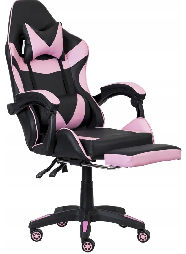 Sedia da gioco ergonomica CLASSIC con poggiapiedi rosa