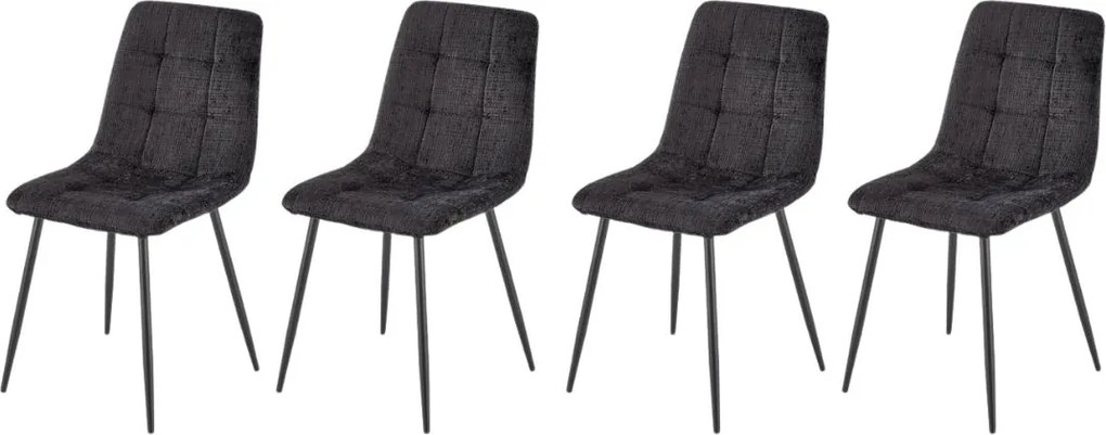 Set di 4 sedie K547 in tessuto nero H87 cm