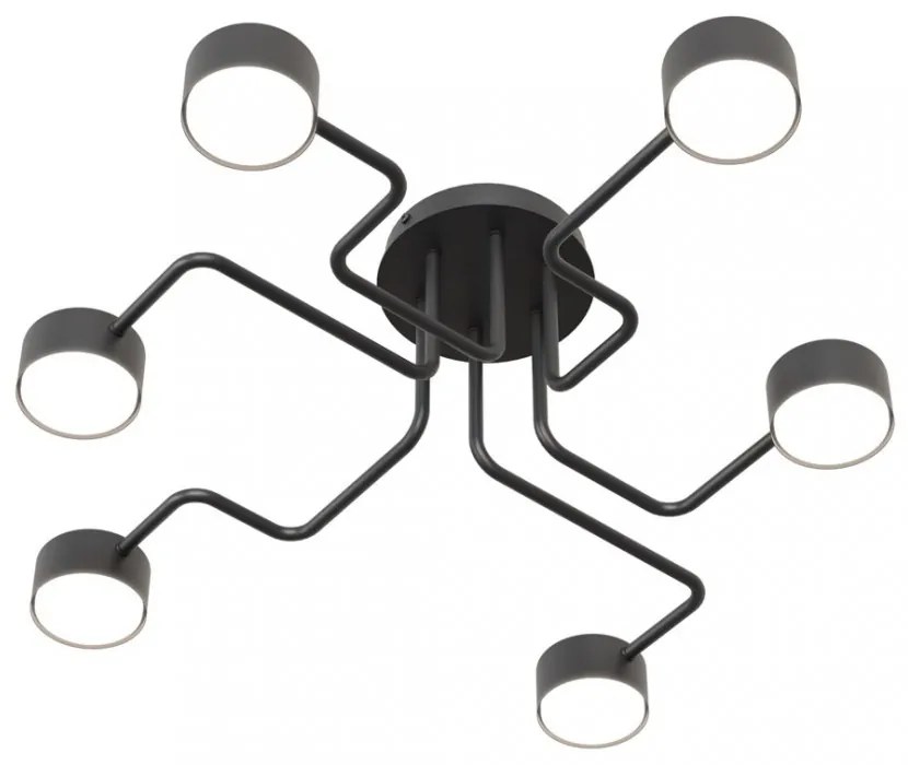 Lampada da soffitto in acciaio KURAGE 6 nera 6xGX53 Colore del corpo Nero