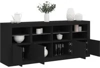 Credenza con Luci LED Nera 163x37x67 cmcod mxl 85876