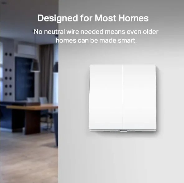 TP-Link - Interruttore intelligente per illuminazione a due pulsanti 2xAAA Wi-Fi