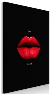 Quadro - Red Lips (1-part) - Black Background with English Text Standard 20x30
