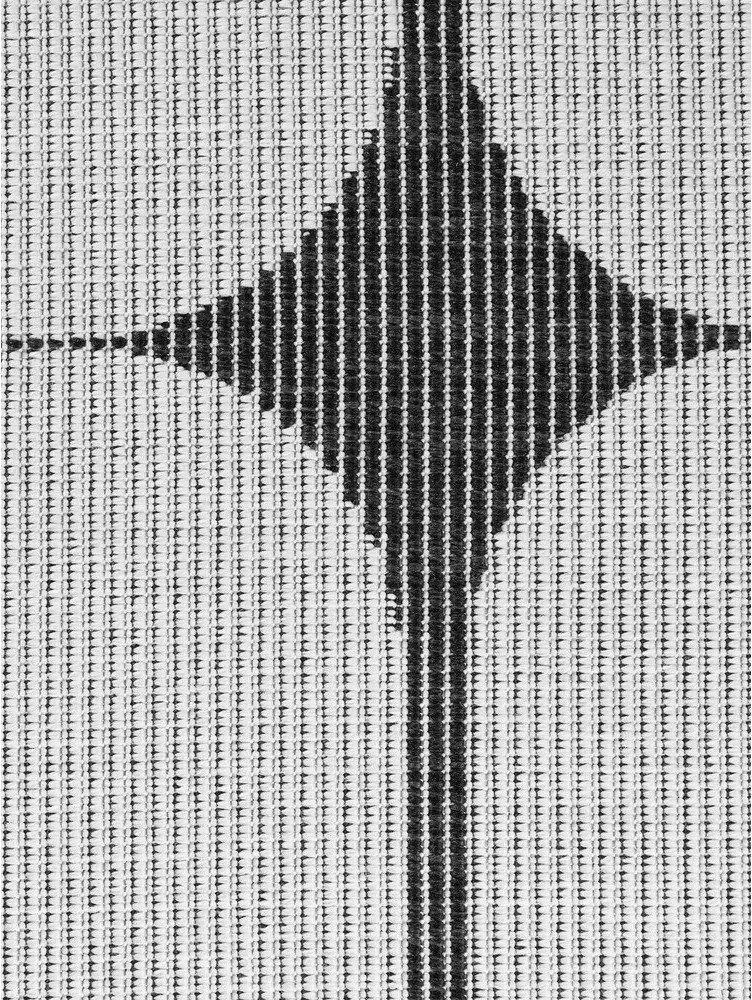 Tappeto da interno/esterno rotondo bianco e nero ø 160 cm Duet Bowen – NORTHRUGS