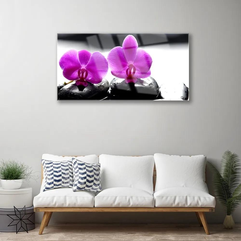 Quadro acrilico Fiori di orchidea della natura 100x50 cm
