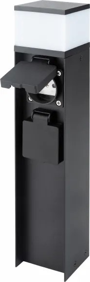 Brilagi - Lampada da esterno con 2 prese SCHUKO, 1x G9/11W/230V, IP44, nera