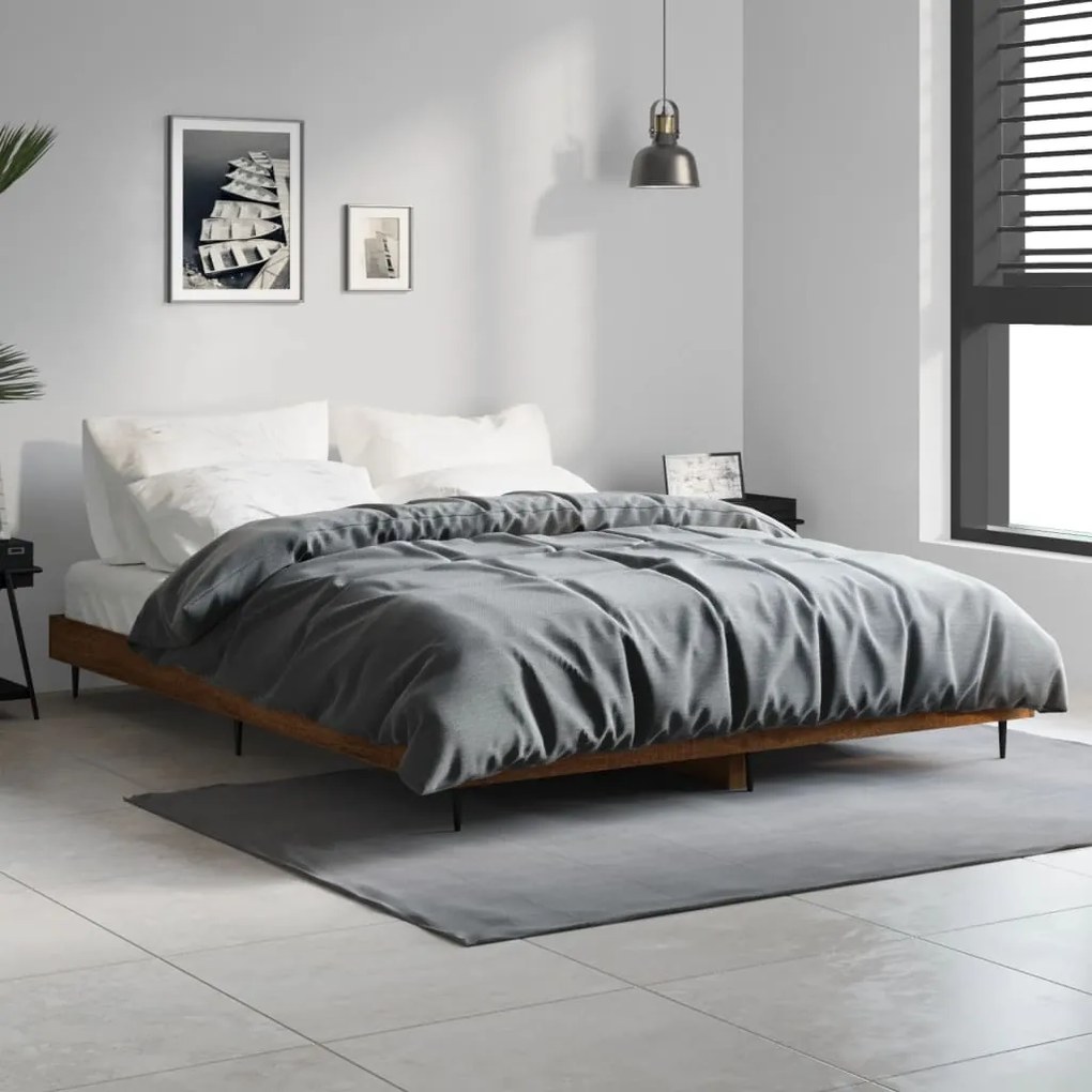 Giroletto Senza Materasso Rovere Marrone 140x190 Cm Truciolato /
