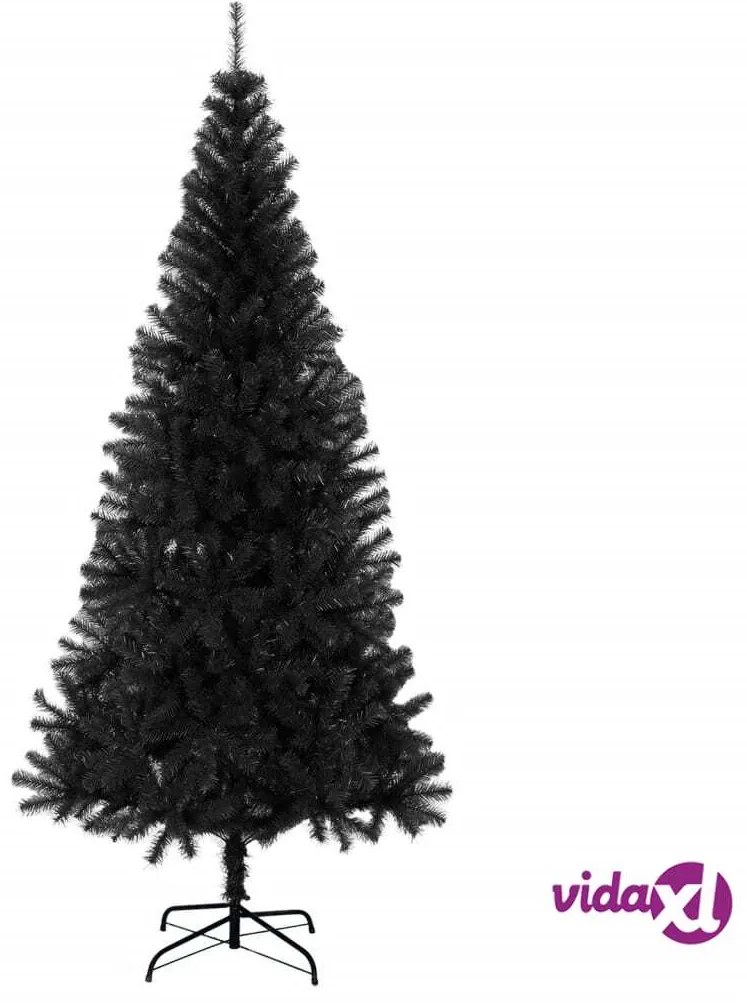 vidaXL Albero di Natale Artificiale Sottile con Base Nero 180 cm PVC