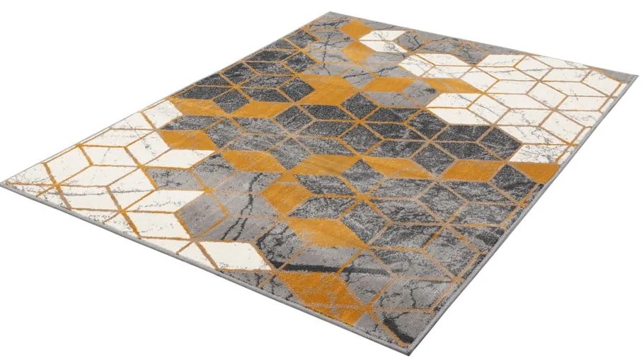 Tappeto giallo ocra e grigio 133x190 cm Soft - FD