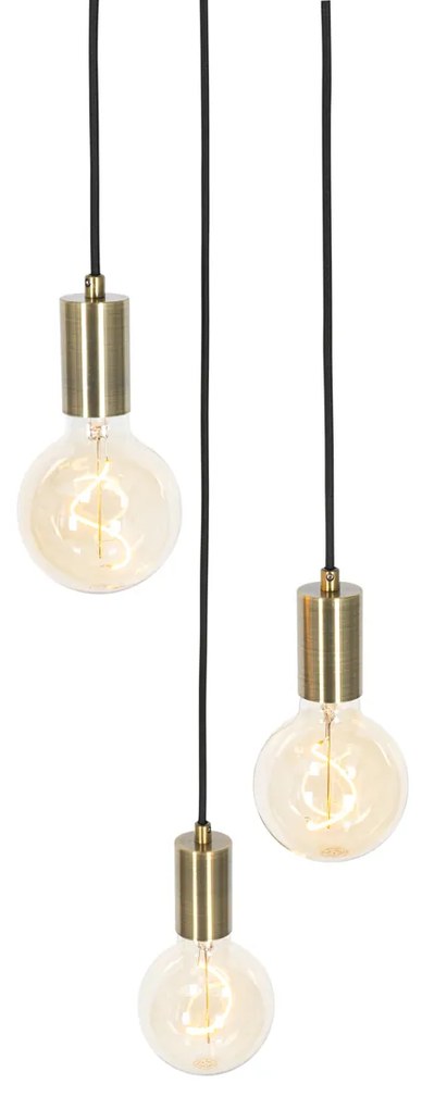 Lampada a sospensione industriale bronzo 3 luci - Facil