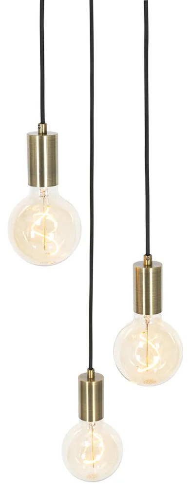 Lampada a sospensione industriale bronzo a 3 luci - Facil