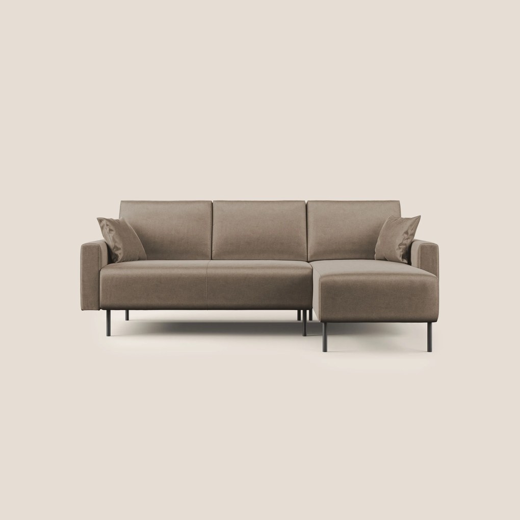 Arthur divano moderno angolare in velluto morbido impermeabile T01