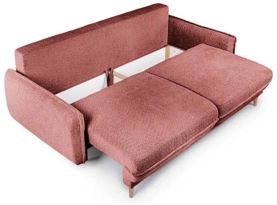 Divano letto rosso in tessuto bouclé 215 cm Patti - Bonami Selection