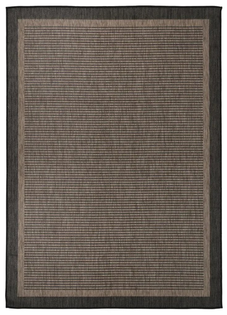 Tappeto Da Esterni A Tessitura Piatta 120x170 Cm Marrone Scuro /