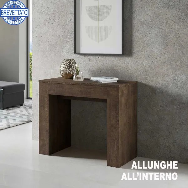 Consolle allungabile 90x49 cm New Extra Noce fino a 307 cm