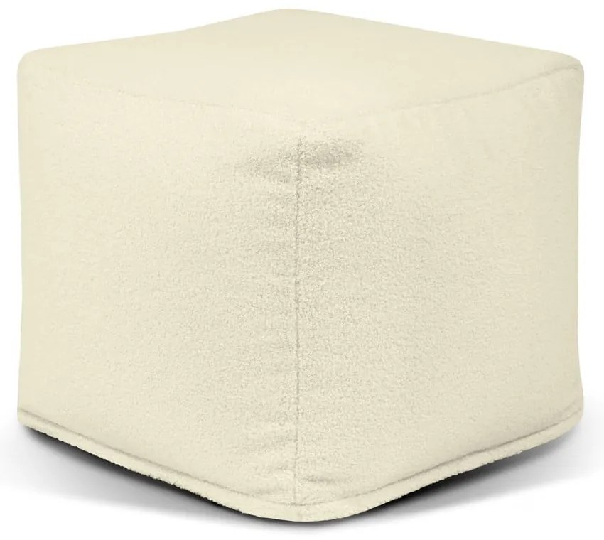 Puof a sacco color crema con rivestimento in bouclé Up! MooG – SLOWDOWN