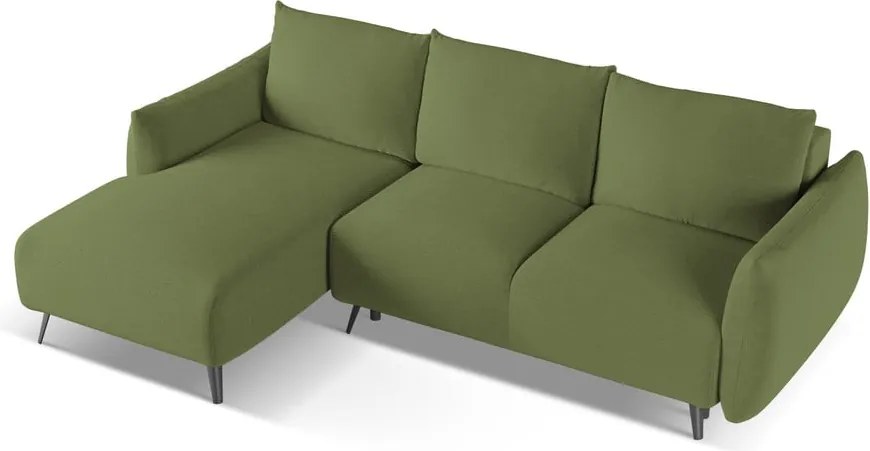 Divano angolare verde (con penisola a sinistra) Malie – Makamii