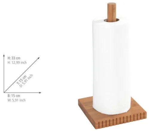 WENKO 54946100 - Portarotolo MERA 15x33 cm marrone