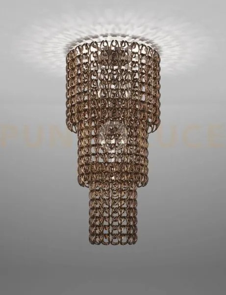 Giogali lampadadario a soffitto ca3 cristallo bronzo e cromo lucido...