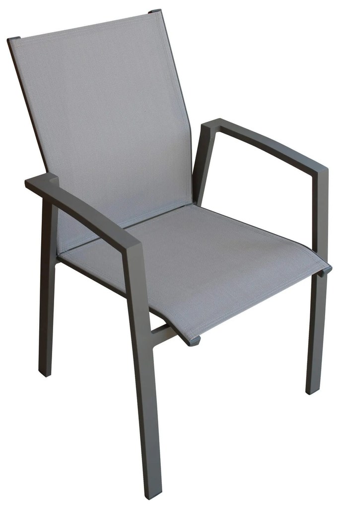 LOIS - set tavolo in alluminio cm 162/242 x 100 x 74 h con 8 poltrone Lotus