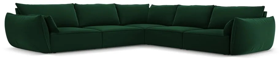 Divano angolare verde scuro con rivestimento in velluto Vanda – Mazzini Sofas