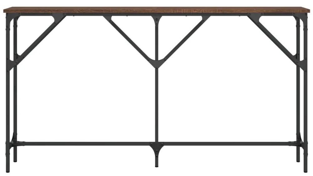 Tavolino consolle rovere marrone 140x23x75 cm legno multistrato